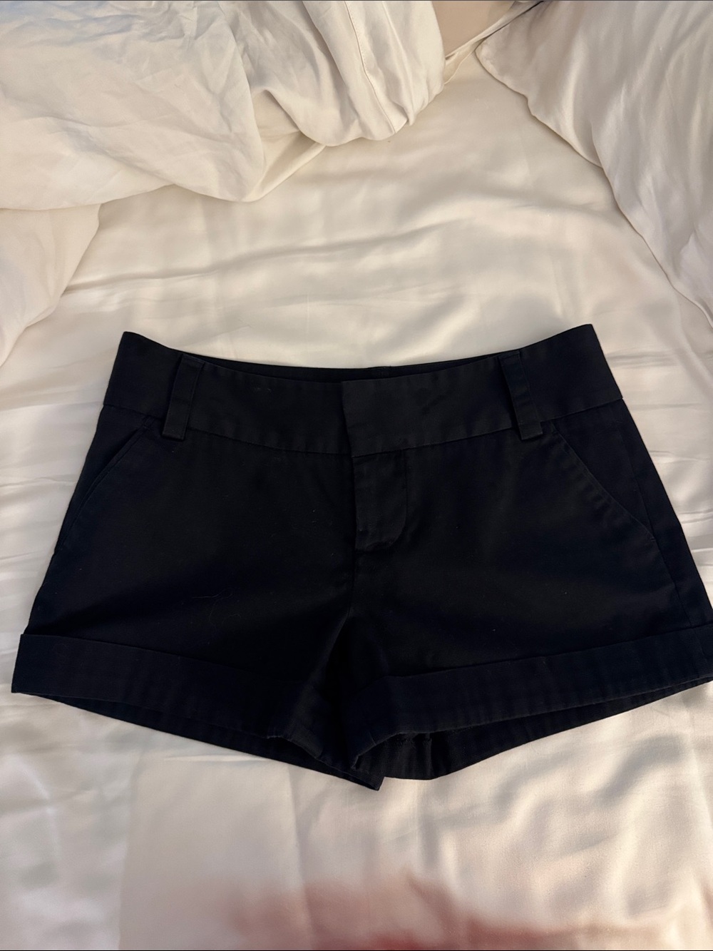Alice + Olivia Black High-Waist Tailored Shorts